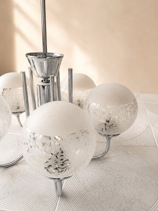 Lámpara Techo Vintage Cromada 5 tulipas