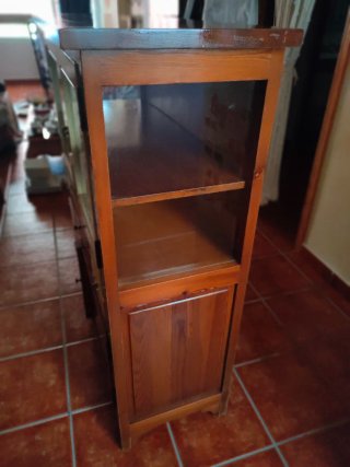 Vitrina rústica madera y cristal