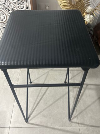 2 Taburetes Altos Negros Tapizados