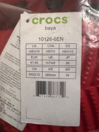 Crocs Rojas Talla 41-42