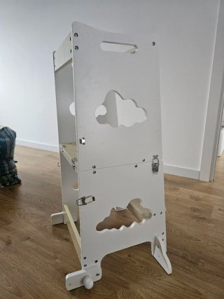 Torre de aprendizaje madera blanca convertible