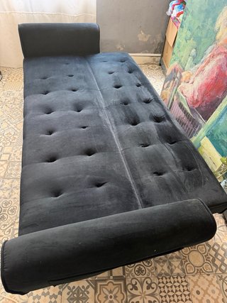 Sofá Cama Negro Terciopelo