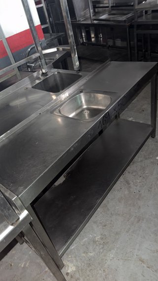 Fregadero Acero Inox con Mesa 1.69x50x85 buen esta