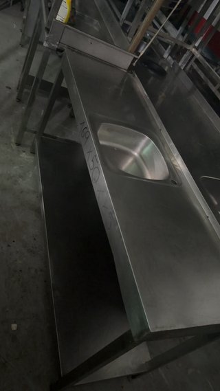 Fregadero Acero Inox con Mesa 1.69x50x85 buen esta