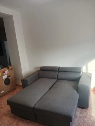 Sofá modular gris tela