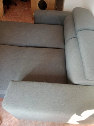 Sofá modular gris tela