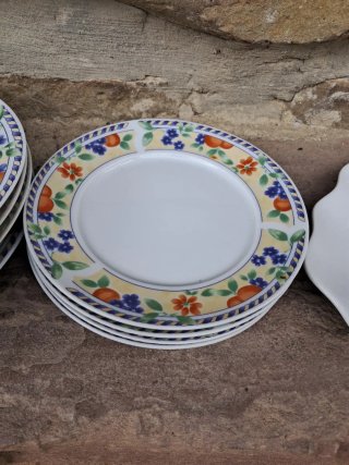 Vajilla de porcelana diseño floral+Bandeja