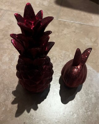 Adornos piña y conejo brillantes