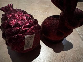 Adornos piña y conejo brillantes