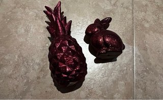 Adornos piña y conejo brillantes
