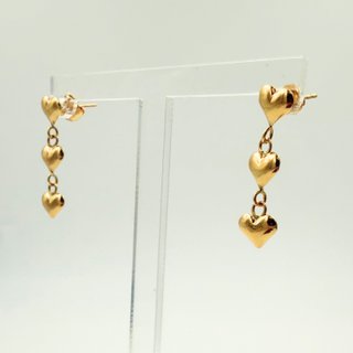 Pendientes Corazones Oro 18K; 0,88g