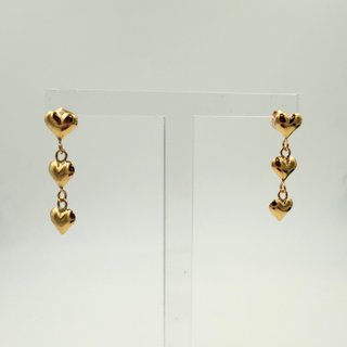 Pendientes Corazones Oro 18K; 0,88g