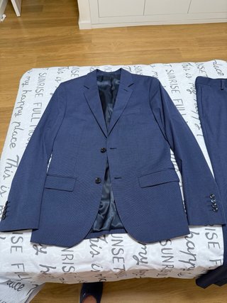 Chaqueta de traje azul para hombre