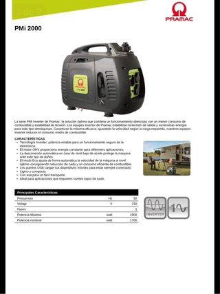 Generador Inverter Pramac PMi2000