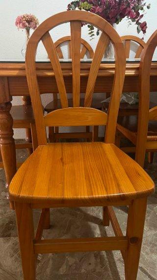 Mesa comedor y 6 sillas madera
