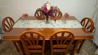 Mesa comedor y 6 sillas madera