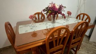 Mesa comedor y 6 sillas madera