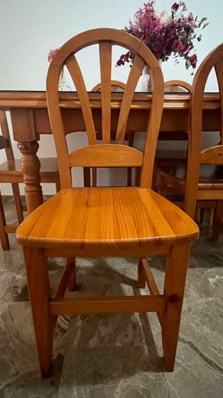 Mesa comedor y 6 sillas madera