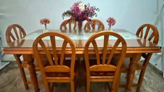 Mesa comedor y 6 sillas madera