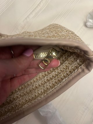 Bolso de rafia Coach beige