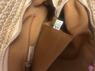 Bolso de rafia Coach beige