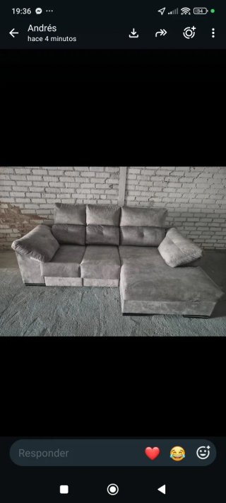 Sofá chaise longue gris 2.38 cm + sofá cama clik c