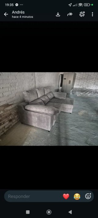 Sofá chaise longue gris 2.38 cm + sofá cama clik c