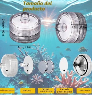 12 Velas LED Acuáticas Amarillas