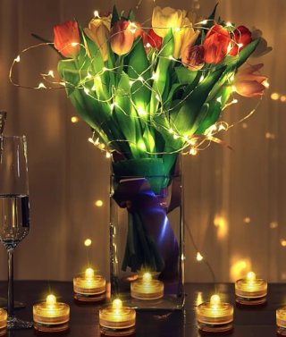 12 Velas LED Acuáticas Amarillas
