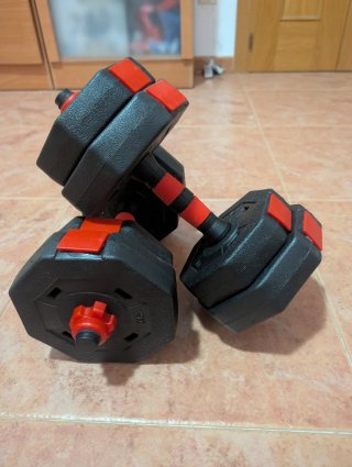 Mancuernas Ajustables 15kg (Par) 2 en 1.