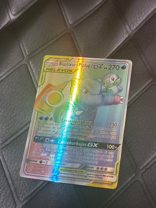 Carta Pokémon Blastoise y Piplup GX Holo