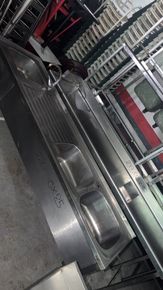 Fregadero Acero Inox 3 Cubas 2.20x60x85