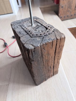 Lámpara Industrial Madera y Metal
