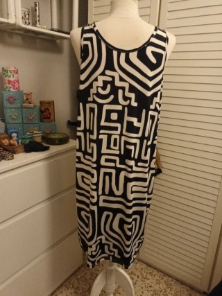 Vestido Verano Estampado Blanco y azul marino