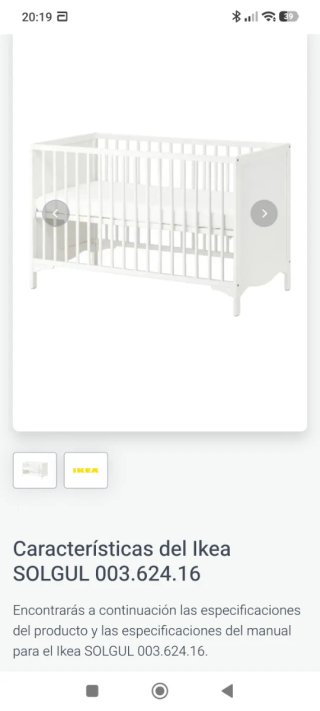 Cambiador y cuna Ikea blanco