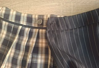 Falda Stradivarius cuadros y rayas