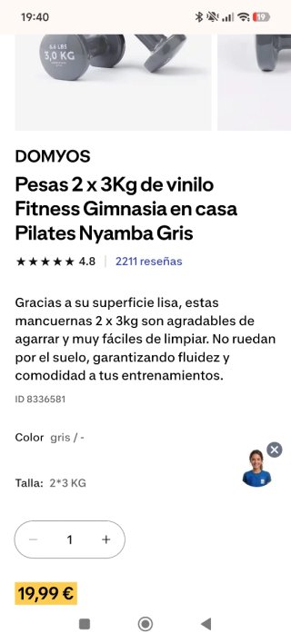 Mancuernas DOMYOS 3kg