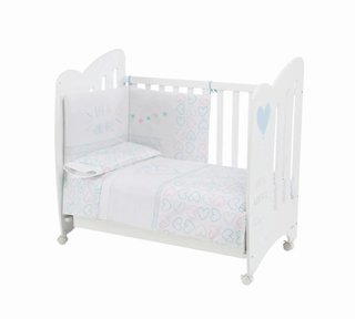 Cuna MICUNA blanca con corazón azul