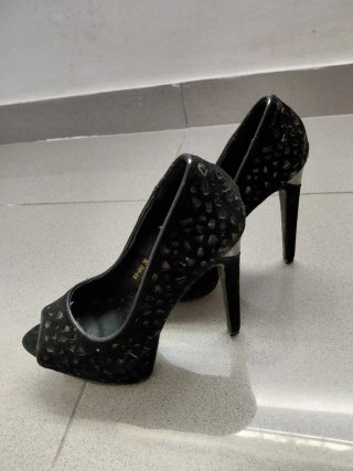 Sandalias tacón negras talla 36