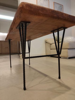 Mesa centro madera natural hecha a mano