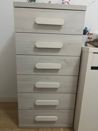 Cama juvenil 90cm con comoda 6 cajones