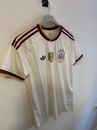 Camiseta España Adidas Blanca Mundial 2 estrellas