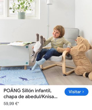 Sillón Poäng infantil Ikea  madera y tela algodón