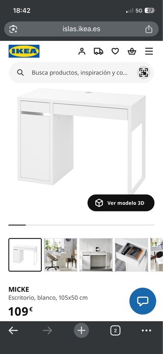 Escritorio MICKE blanco 105x50 cm