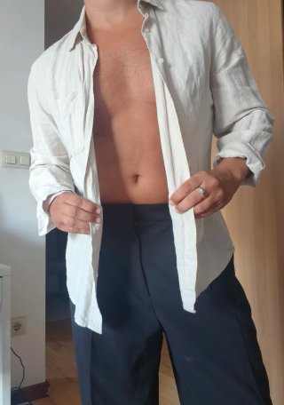 Camisa de lino Zara Beige