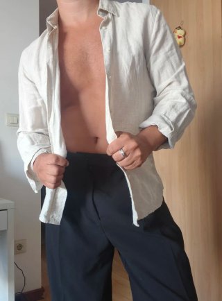 Camisa de lino Zara Beige