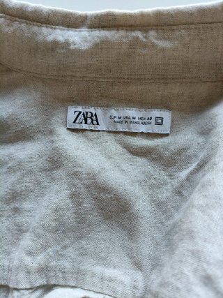 Camisa de lino Zara Beige
