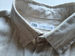 Camisa de lino Zara Beige