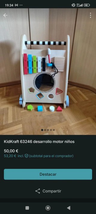 Andador infantil KidKraft desarrollo motor