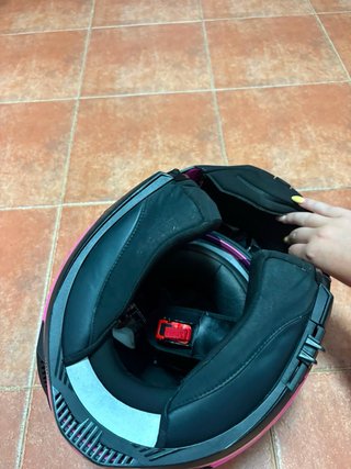 Casco Moto LS2 Rosa y Negro talla s
